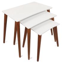 Kavos staliukas Kalune Design Base, balta sp./riešuto sp., 39 cm x 53 cm x 65.3 cm