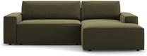 Kampinė sofa - lova Micadoni Jodie Bluvel 77, alyvuogių žalia sp., dešininė, 246 x 151 cm x 86 cm