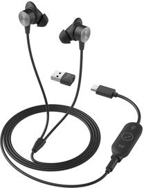 Laidinės ausinės Logitech Logi Zone Wired Earbuds Teams 981-001009, grafito sp.