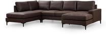 Kampinė sofa Hanah Home Porto EOT-C-02-CHL, tamsiai ruda sp., kairinė, 200 x 314 cm x 90 cm