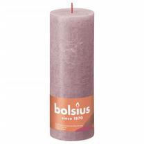Žvakė, cilindrinė Bolsius Rustic Pillar Shine, 85 h, 4 vnt., rožinė sp.