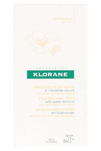 Depiliacinės juostelės Klorane Double Cold Wax Small Strips With Sweet Almond, 6 vnt.