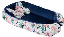Kūdikio lizdelis BabyMatex Velvet 02, 55 x 80 cm, mėlyna sp./balta sp./rožinė sp.