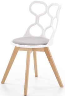 Valgomojo kėdė K308, balta/pilka, 43 cm x 50 cm x 80 cm