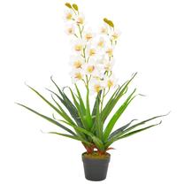 Dirbtinė gėlė vazone, orchidėja VLX Orchid, balta sp./žalia sp., 90 cm