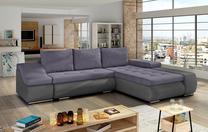 Kampinė sofa Ontario Soro 65, Soro 93, pilka sp./violetinė sp., dešininė, 200 x 296 cm x 88 cm
