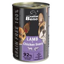 Mitrā barība (konservi) suņiem Certech Super Beno Lamb & Chicken Livers, 0.415 kg