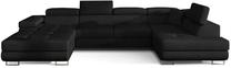 Kampinė sofa Rodrigo Sawana 14, juoda sp., dešininė, 202 x 345 cm x 90 cm