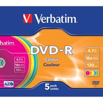 Ierakstāms kompaktdisks Verbatim Colour, 4.7 GB, 5gab.