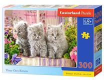 Dėlionė Castorland Three Grey Kittens 030330, 29 cm x 40 cm, 300 vnt., įvairių spalvų