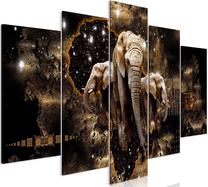 Akrila stikla reprodukcija Artgeist Brown Elephants, 20 cm x 50 cm