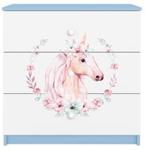 Laste kummut Kocot Kids Babydreams Horse, sinine v./valge v., 41 cm x 80 cm x 80.5 cm
