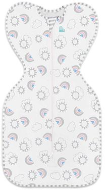 Plonas miegmaišis kūdikiui Love To Dream Swaddle Up Etap 1, balta sp./pilka sp., 62 cm