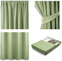 Blackout aizkari AmeliaHome Pleat Blackout, gaiši zaļš krās., 140 cm x 245 cm