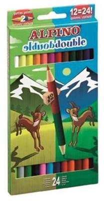 Krāsainie zīmuļi Alpino Double, 12 gab.