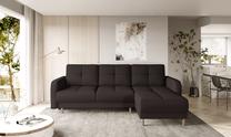 Kampinė sofa Roxi Flores 22, tamsiai ruda sp., kairinė, 165 x 240 cm x 90 cm