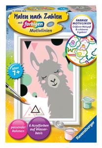 Картина по номерам Ravensburger Paint By Numbers Kit - Happy Lama, многоцветный
