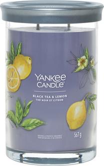 Žvakė, aromatinė Yankee Candle Signature Black Tea & Lemon, 60 - 100 h, 567 g, pilka sp.