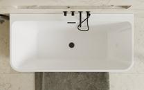 Vonia, laisvai pastatoma Besco Varya, 170 cm x 80 cm x 58 cm, stačiakampis, balta sp./juoda sp.