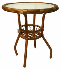 Lauko stalas Diana Wicker, rudas, 54 cm x 54 cm x 53 cm