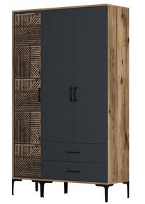 Шкаф Kalune Design Kumsal PT, антрацитовый цв./ореховый цв., 47.5 см x 120 см x 201.4 см