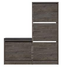 Batų spintelė Kalune Design Dude, tamsiai ruda sp., 26 cm x 105 cm x 118.5 cm