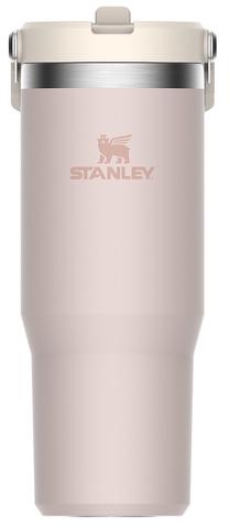 Termopuodelis Stanley The Iceflow Flip Straw Tumbler, 0.89 l, balta sp./šviesiai rožinė sp.