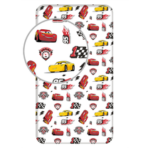 Paklodė Cars 3 McQueen, balta sp./raudona sp./geltona sp., 90 x 200 cm, su guma