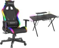 Spēļu galdu un krēslu komplekts Genesis Trit 600 + Holm 300, 120 cm x 60 cm, 75 cm, melns krās.