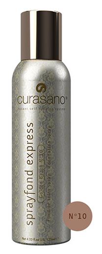 Skystas makiažo pagrindas Curasano Sprayfond Express, ruda sp., 10 golden beach, 125 ml