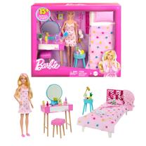 Кукла с аксессуарами Mattel Barbie Doll And Bedroom, 29 см, розовый цв.