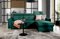 Kampinė sofa Fresia Nube 35, tamsiai žalia sp., dešininė, 176 x 247 cm x 104 cm