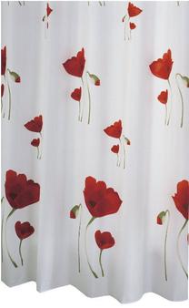 Dušas aizkars Ridder Mohn 47800, balta krās./sarkana krās., 200 cm x 180 cm
