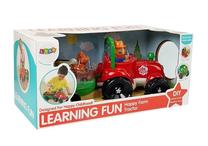 Žaisliniai traktoriai su priedais Lean Toys Happy Farm Tractor LT8297, raudona sp./žalia sp.