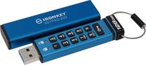 USB atmintinė Kingston IronKey Keypad 200, mėlyna sp., 128 GB