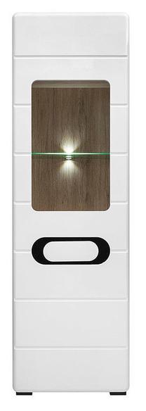 Vitrina Byron REG1W, ąžuolo/balta, 60 cm x 42 cm x 195 cm