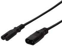 Pagarinātājs Logilink Extension cord IEC-C8 male, IEC-C7 female, 2 m, melna krās.