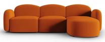 Kampinė sofa Micadoni Home Blair Velvet, oranžinė sp., dešininė, 272 x 155 cm x 80 cm