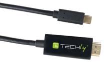 Vads Techly USB Type-C male, Display port male, 2 m