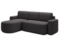 Kampinė sofa - lova Aurumm Enjoy 05, tamsiai pilka sp., kairinė, 180 x 285 cm x 92 cm