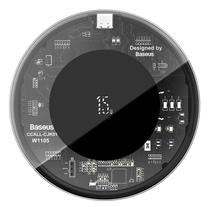 Belaidis įkroviklis Baseus Simple Fast, USB Type C/Qi, 100 cm, skaidri sp./juoda sp., 15 W