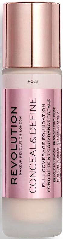 Skystas makiažo pagrindas Makeup Revolution London Conceal & Define, f0.5, 23 ml