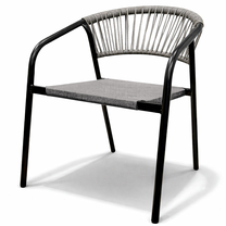 Lauko kėdė Portimao, juoda sp./pilka sp., 62 cm x 53 cm x 75 cm