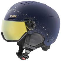 Slēpošanas ķivere Uvex Wanted Visor We, zelta krās./zilimelns krās., M (54-58 cm)