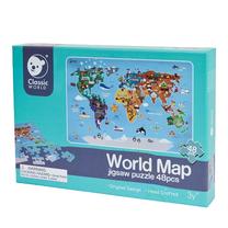 Пазл Classic World Map of the World, 48 шт., многоцветный
