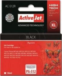 Rašalinio spausdintuvo kasetė ActiveJet Premium AC-512R, juoda sp., 18 ml