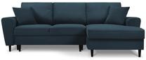 Kampinė sofa Micadoni Home Moghan Corduroy 4 Seats, tamsiai mėlyna sp., dešininė, 241 x 145 cm x 88 cm