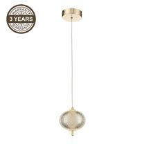 Valgusti rippuv Domoletti Bright A2360-1A, LED, 3000 °K, 1 x 5 W, läbipaistev v. / kuldne v.