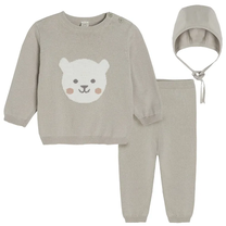 Komplekt riideid, klassikaline, poistele/imikutele Cool Club Little Bear CNB2600957-00, beež v., 74 cm