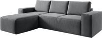 Kampinė sofa Silla Sola 6, tamsiai pilka sp., kairinė, 204 x 302 cm x 95 cm